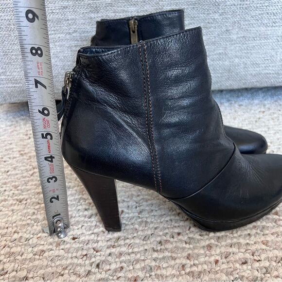 Paul Green black leather high heel booties - Picture 4 of 11
